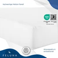 Feluna® wasserundurchlässige Molton Matratzenauflage wasserdichte Betteinlage Matratzenschoner aus Flanell 100x200cm