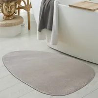 Ovaler Badezimmer Teppich – schön weich – sand Größe - 80x120 cm Oval