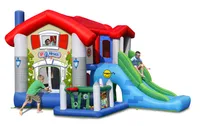 Happy Hop Velký dům 9 v 1 se skluzavkou, velkou skákací plochou a míčky na hraní 4,6m x 3,3m. Výška 2,7m.  15m2 Fukar a příslušenství součástí balení.
