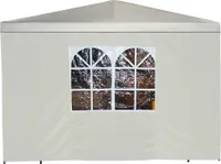 DEGAMO Seitenplane Pavillonplane Seitenwand für Pavillon, 3x1,9 Meter, Polyester ecrufarben mit Fenster