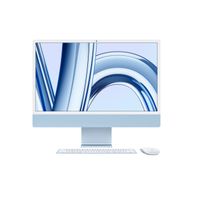 Apple iMac 24 2023 Blau M3 Chip mit 8-Core CPU 10-Core GPU und 16-Core Neutral Engine 24 512 GB Magic Keyboard mit Touch ID - Deutsch macOS 8 GB Gigabit Ethernet Magic Maus