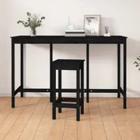 vidaXL Barový stůl černý 180x80x110 cm Masivní borovicové dřevo