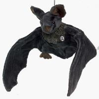 Fledermaus Kuscheltier kleines Mausohr dunkelgrau Lebensgroß Plüschtier KOBOLD 
