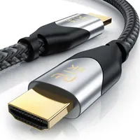 Primewire 8k HDMI Kabel 2.1, Ultra High Speed II mit Ethernet, 8K UHD II, 3D TV, eARC, HDR10+ - 4320p 120 Hz mit DSC, 7680 x 4320, Nylonmantel - 2 m