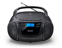 Karcher RR 5045 tragbares CD Radio (CD-Player, Kassettenplayer, UKW Radio, USB / AUX-In) schwarz