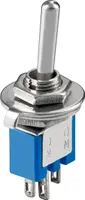 Goobay Kippschalter Subminiatur, 1x UM, 3 Pins, blaues Gehäuse - ideal für den Bereich DIY oder den Modellbau