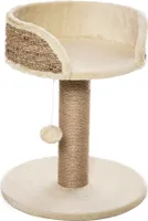 PawHut Kratzbaum klein, 49 cm Katzenbaum, Katzenkratzbaum mit Spielball, Liegefläche, Kletterbaum für Katzen bis 4 kg, Katzenmöbel, Jute, Kaffee