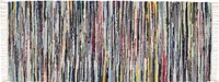 Boho Teppich Multi 80 x 200 cm aus 100% Baumwolle handgewebter Flickenteppich mit Fransen Fleckerlteppich Teppich bunt