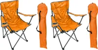 2'er Set Anglersessel mit Getränkehalter und Tasche Orange