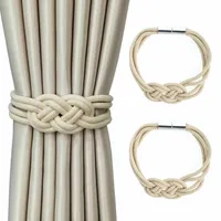 2 Stück Magnetische Vorhang Raffhalter Vorhang Clips Seil Gardinenhalter Decor Beige