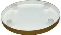Kerzenständer 4 Kerzen Dekoteller rund Ø 25x3 cm weiß