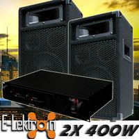 E-Lektron stereo DJ Party Anlage DJ-700 Endstufe & PW20 Lautsprecher