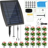 Yakimz Solar Bewässerungssystem Automatische Tröpfchenbewässerung system Bewässerungssystem Garten mit 12 Timer-Modi +20m Schlauch für Garten Balkon Pflanzen