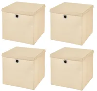 4 Stück Braun Faltbox 30 x 30 x 30 cm