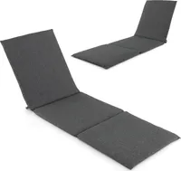 COSTWAY poduszka na leżak, poduszka na leżak ogrodowy, leżak 182x59x4,5cm ciemnoszara