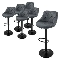 ML-Design 6er Set Barhocker Tresenhocker  360° drehbar, Gepolsterter Barstuhl mit Rückenlehne und Fußstütze, 62-82 cm