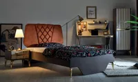 Schlafzimmer Set Bett, Nachttisch, Schreibtisch 3tlg. JVmoebel