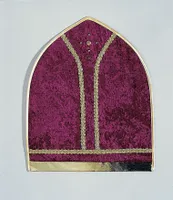 Bischofmütze weinrot aus Samt Nikolaus Weihnachten