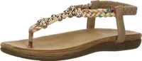Damen Zehentrenner Sandale beige Größe 36 bis 41 Mustang