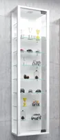 VCM Wandvitrine Hängevitrine Glasvitrine Wand Schaukasten Vitrine Glas Stano Maxi Weiß