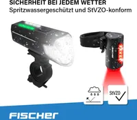 FISCHER Akku-USB-LED Beleuchtungsset 80 Lux inkl. Rücklicht Twin Bodenbeleuchtung