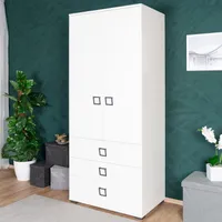 Kinderkleiderschrank Weiß 198x84x56 cm