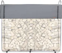 CCLIFE Kaminholzregal Metall Aussen Stapelhilfe für Brennholz, Color:165x25x146cm.Mit Regenhulle