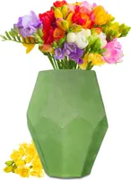 Blumenvase Sofia  Vase Tischvase Glasvase Dekovase Blumentopf Pflanztopf (Grün)
