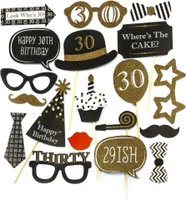 Oblique Unique 20 Fotorequisiten Fotoaccessoires 30. Geburtstag Party Feier Masken Foto Props