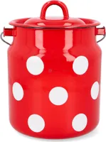 Milchkrug Milchkanne, 3l, rot mit weißen Punkten