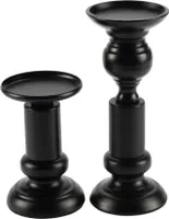 Kerzenleuchter 2er Set Kerzenständer Schwarz Vintage aus Metall