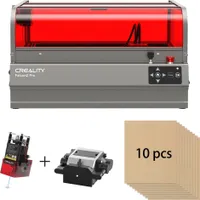 Creality Falcon 2 Pro Graviermäschine 60W, mit 1.6W Lāsermodul, Kamera, Lāsergehaeuse, Air Assist Kit und 10 ungravierte A3-Holzplatten