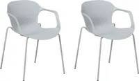 BELIANI Esszimmerstuhl 2er Set Grau Kunststoff/Stahl Modern Minimalismus