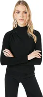 Principles - Top s vysokým strihom pre ženy s dlhým rukávom DH7825 (42 SK) (Black)