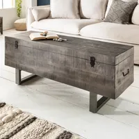 riess-ambiente Industrial Truhenbank FACTORY LOFT 115cm Mangoholz grau Sitzbank Truhe Couchtisch Tisch