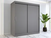 FurMeb24 Šatníková skriňa s posuvnými dverami GOLD -180x200cm 2-dverová skriňa bez zrkadla, posuvná skriňa - (antracit)