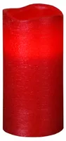 LED Kerze 'Presse' - Echtwachs - flackernde LED - Flammenschalter - Timer - H: 15cm, D: 7,5cm - rot