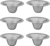 6 Stück Abflusssieb aus Netzstoff, Edelstahl Haarkorb, Spülbeckenfilter