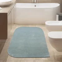 Designer Badezimmer Teppich – abgerundete Ecken – blau Größe - 80 x 120 cm