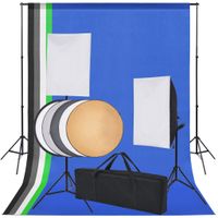 vidaXL Fotostudio-Set 5 farbige Hintergründe & 2 Softboxen