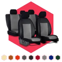 Saferide 3er Set Autositzbezüge PKW universal | Auto Sitzbezüge Kunstleder  Beige für Airbag geeignet | für Vordersitze und Rückbank | 1+1 Autositze