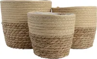 Seegras Blumentopf geflochten 13-15-17cm braun / beige 3er Set