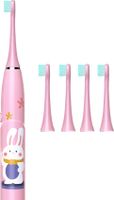 Elektrische Zahnbürste für Kinder ab 2-12 , Kinder Elektrische Zahnbürste mit 3 Modi weiche Borsten USB aufladbar 2 Minuten Smart-Timer(Rosa)