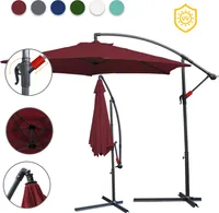 EINFEBEN 3.5m Sonnenschirm Ampelschirm Balkonschirm Marktschirm UV40+ Gartenschirm,Rot