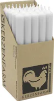 Stabkerzen aus Paraffin, 250/22 mm, Weiß, KERZENFARM HAHN, Brenndauer ca. 12h, 25 Stück pro Verpackung