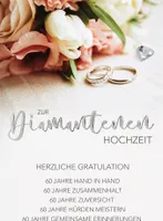 Diamanthochzeit - 60. Hochzeitstag - Glückwunschkarte im Format 11,5