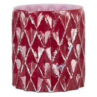 Clayre & Eef Teelichthalter Ø 10x11 cm Rot Glas