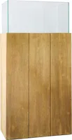 VIVANNO Windlicht Holz CANDELA Rechteckig, Braun Maserung - 27x27x100 cm