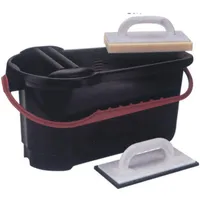 Fliesen-Waschset m. Rollen 24 L inkl. Wascheimer, Fliesenwaschbrett, Fugenbrett