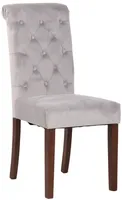 DELUKE® Esszimmerstuhl WALES Samt - 98x45x63cm, grau, Holz Gestell | Stühle Esszimmerstühle Stuhl Esszimmer Esstisch Stühle Küchenstuhl